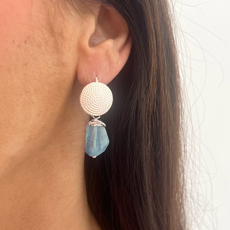 Orecchini Filigrana con acquamarina, argento 925