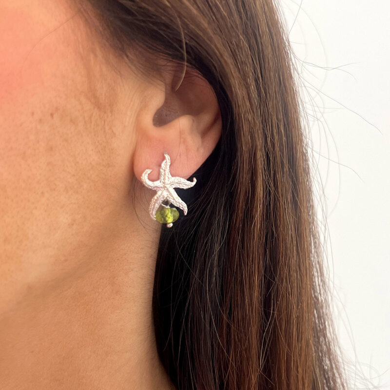 Orecchini Panarea con peridoto, argento 925 rodiato