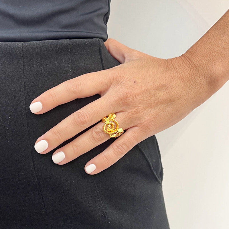 Anello Re Mida, argento 925 rodiato